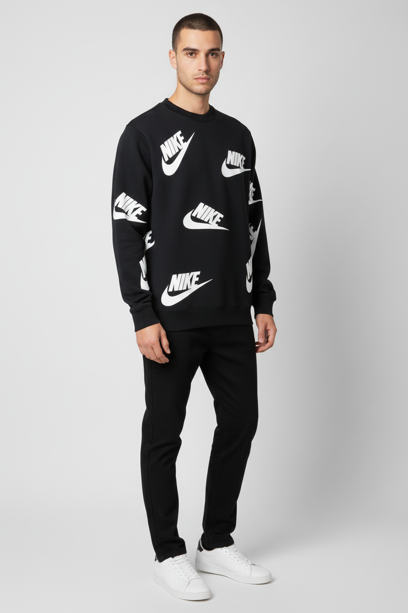 Nike Herren Sweatshirt Schwarz Weiß Größe S