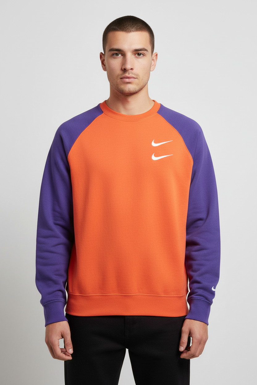 Nike Unisex Sweatshirt Orange Blau Größe S