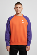 Nike Unisex Sweatshirt Orange Blau Größe S