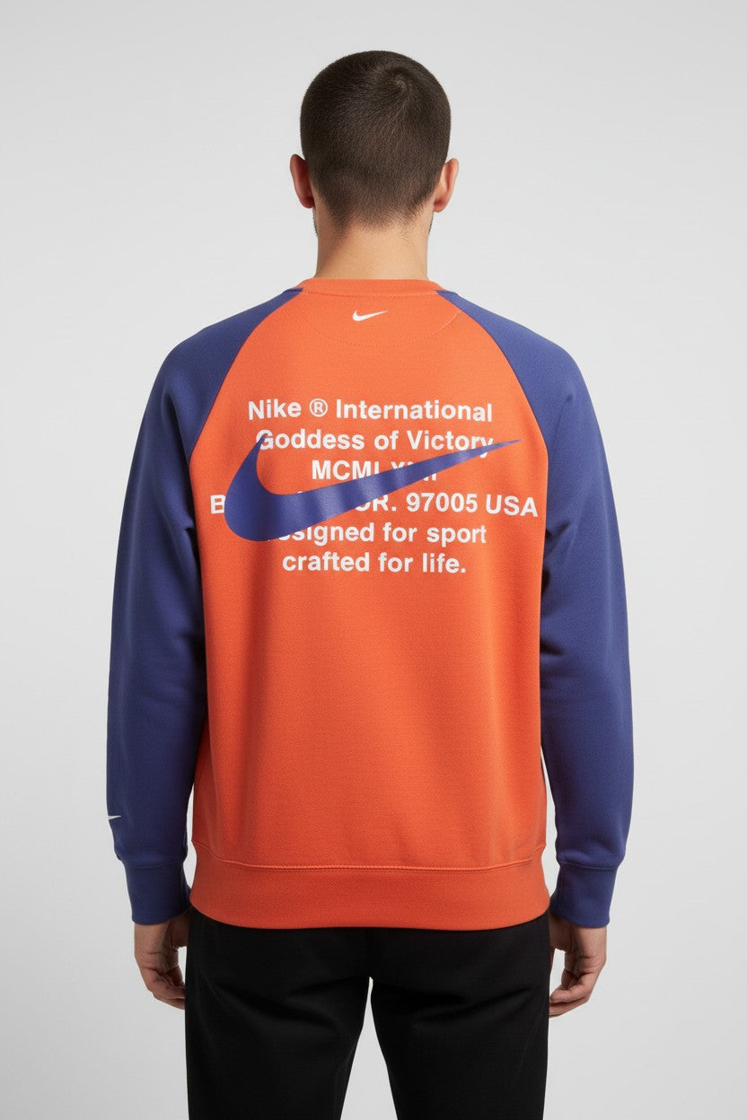 Nike Unisex Sweatshirt Orange Blau Größe S