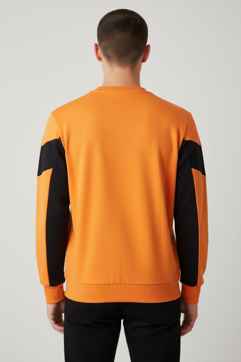 Puma Herren Sweatshirt Orange Schwarz Größe M