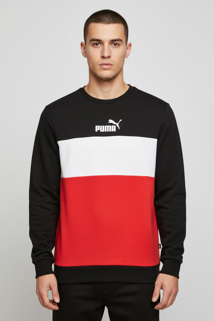 Puma Herren Sweatshirt Schwarz Weiß Rot Größe M