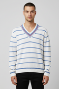 Tommy Hilfiger Herren Pullover Blau Weiß Größe L