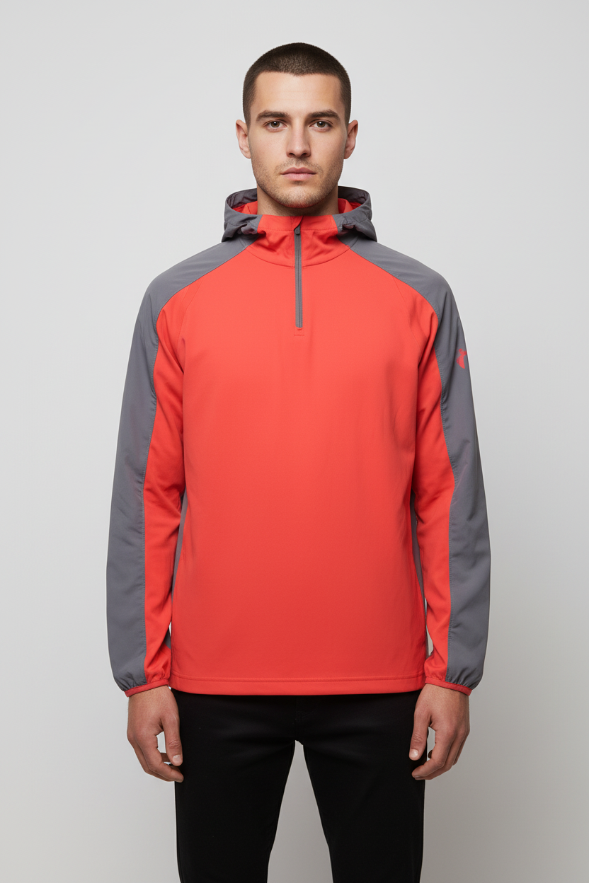 Under Armour Herren Kapuzenpullover Rot Grau Größe S/M