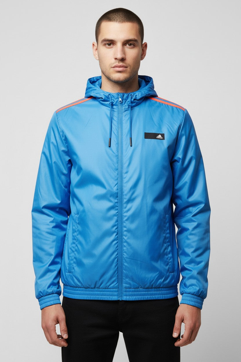 Adidas Herren Trainingsjacke Blau Orange Größe M