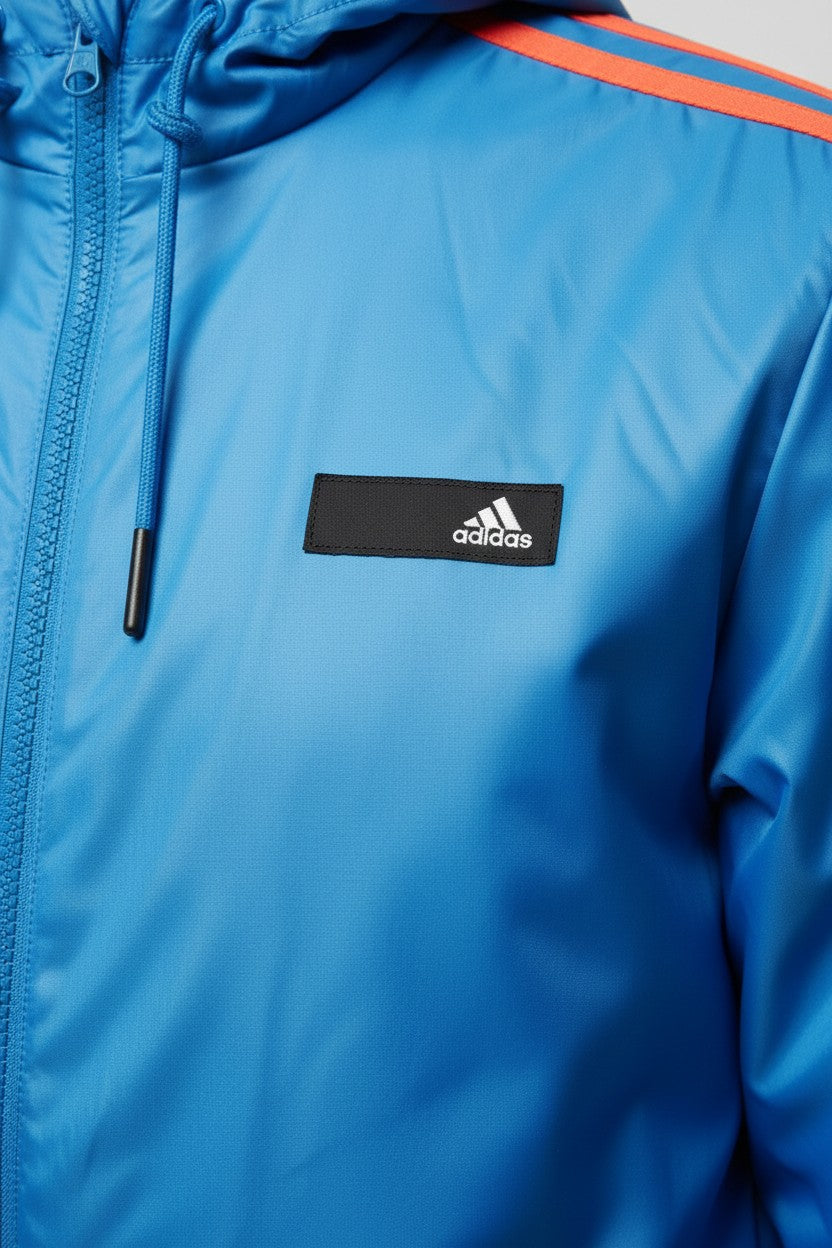 Adidas Herren Trainingsjacke Blau Orange Größe M
