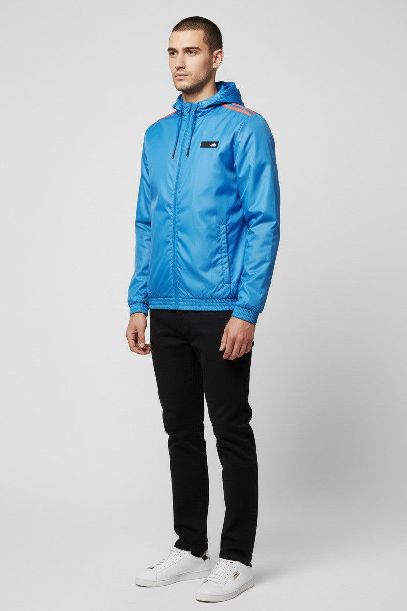 Adidas Herren Trainingsjacke Blau Orange Größe M