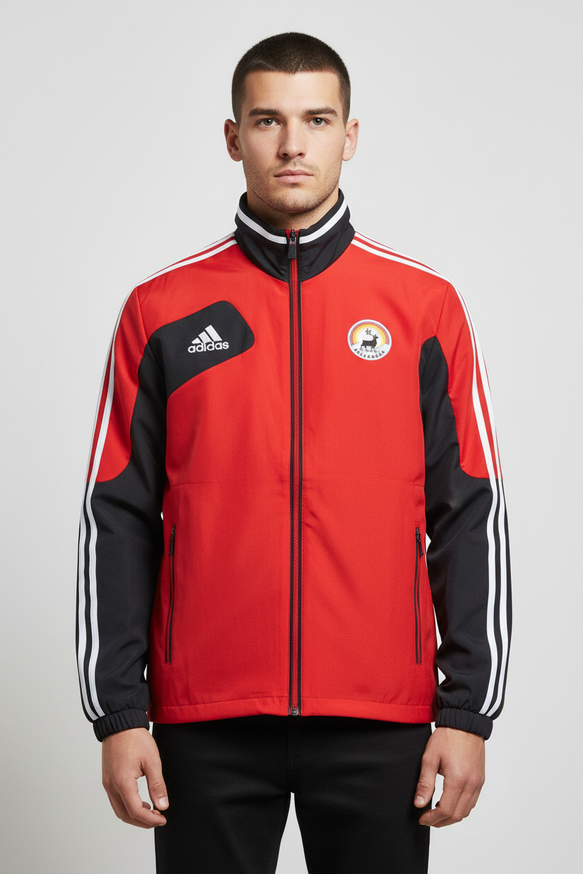 Adidas Unisex Trainingsjacke Rot Schwarz Weiß Größe M