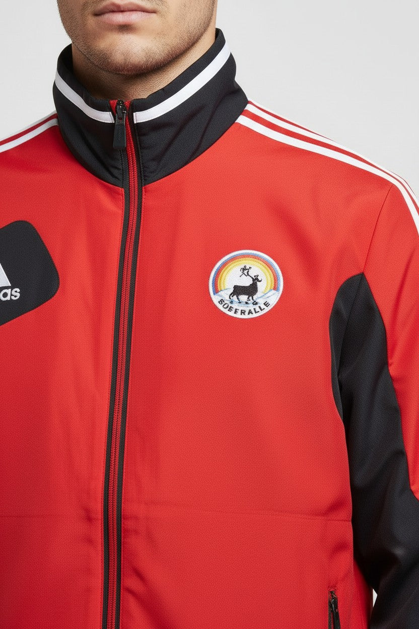 Adidas Unisex Trainingsjacke Rot Schwarz Weiß Größe M