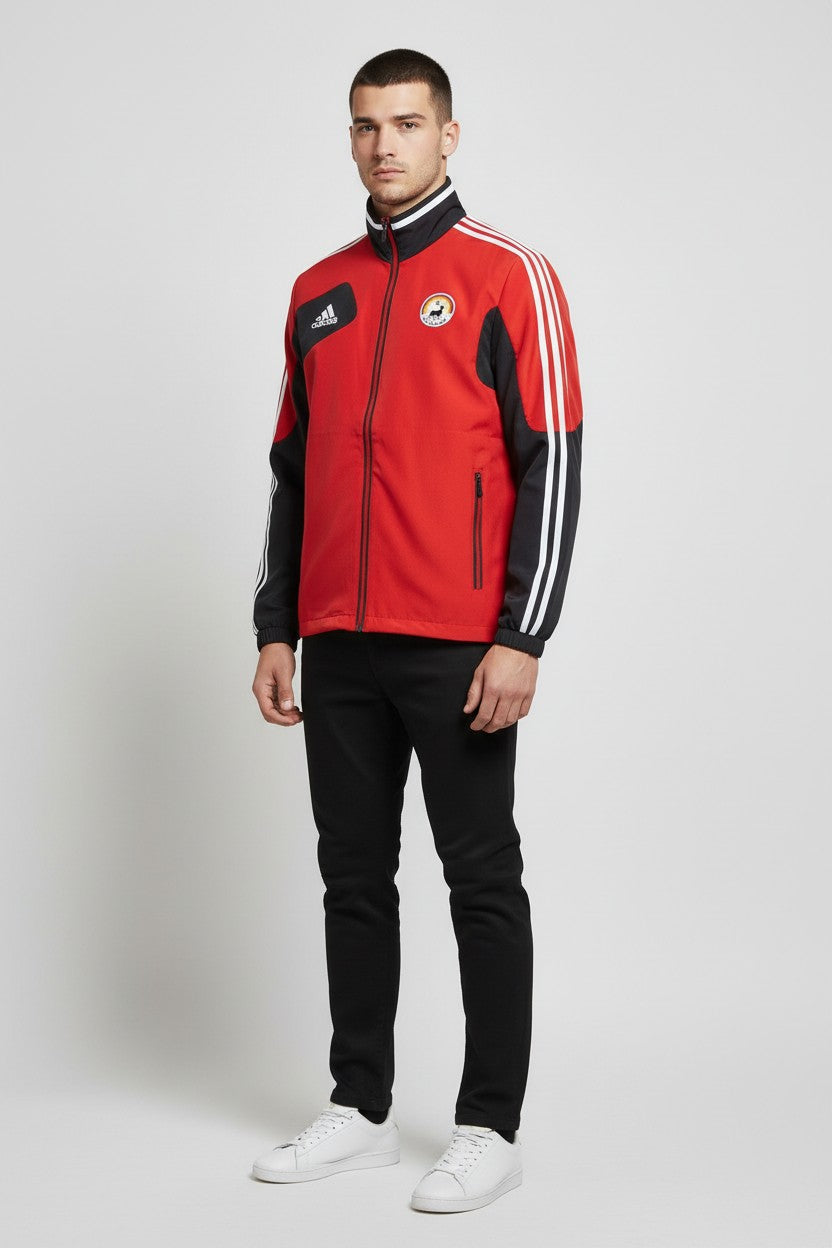 Adidas Unisex Trainingsjacke Rot Schwarz Weiß Größe M