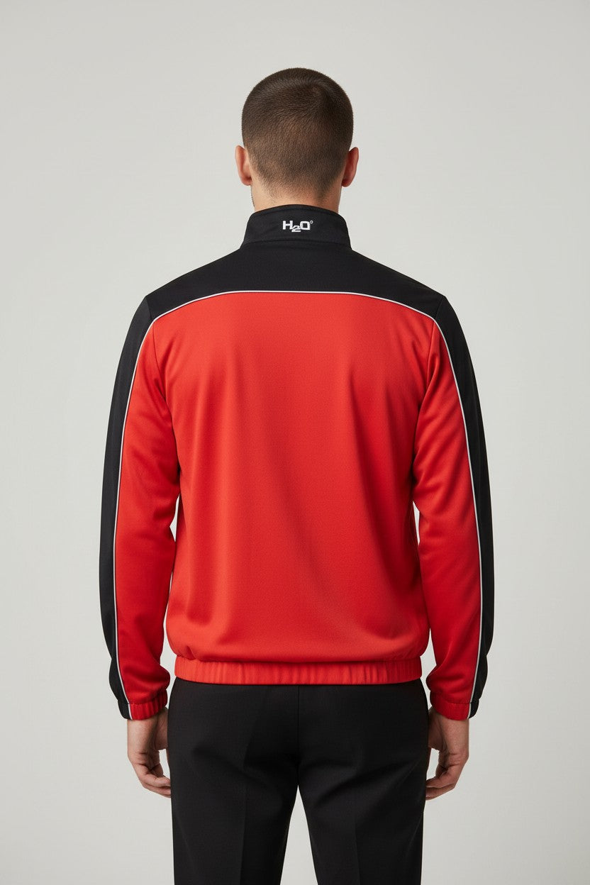 H2O Herren Trainingsjacke Rot Schwarz Weiß Größe L
