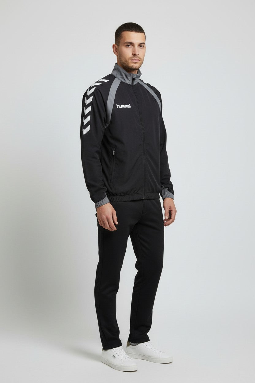 Hummel Unisex Trainingsjacke Schwarz Grau Größe S