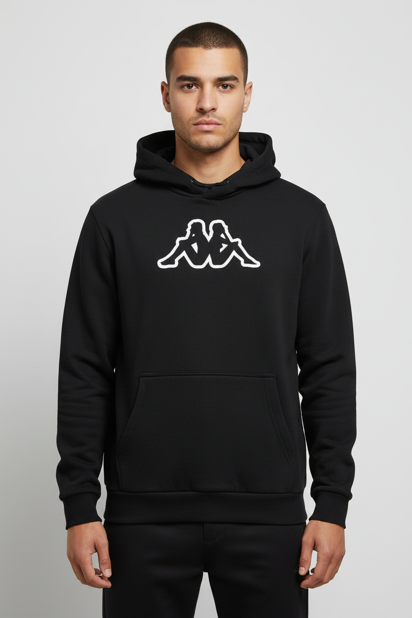 Kappa Herren Kapuzenpullover Schwarz Größe XL
