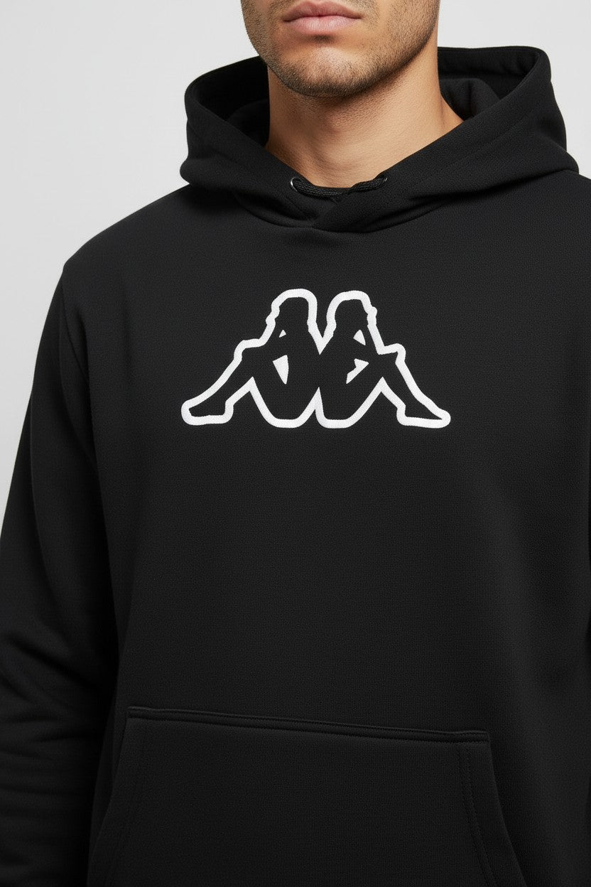 Kappa Herren Kapuzenpullover Schwarz Größe XL