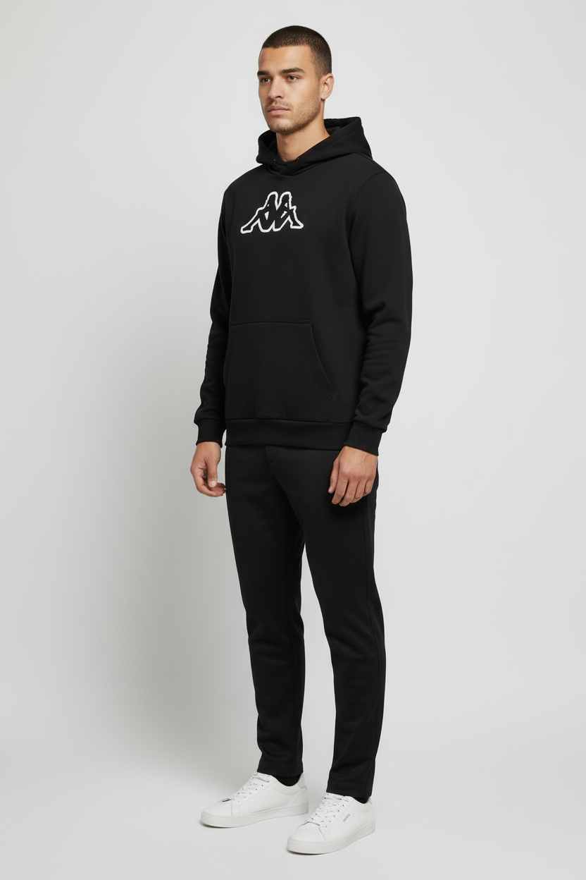 Kappa Herren Kapuzenpullover Schwarz Größe XL