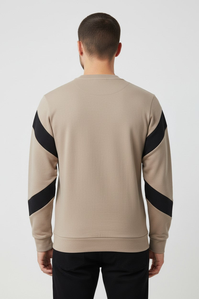 Nike Air Herren Sweatshirt Beige Schwarz Weiß Größe M