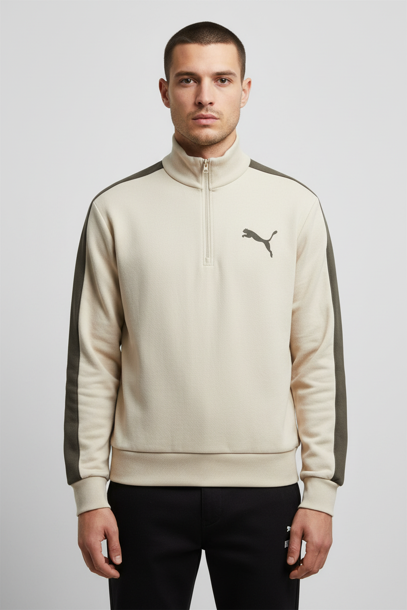 Puma Unisex Trainingsjacke Beige Schwarz Größe XL