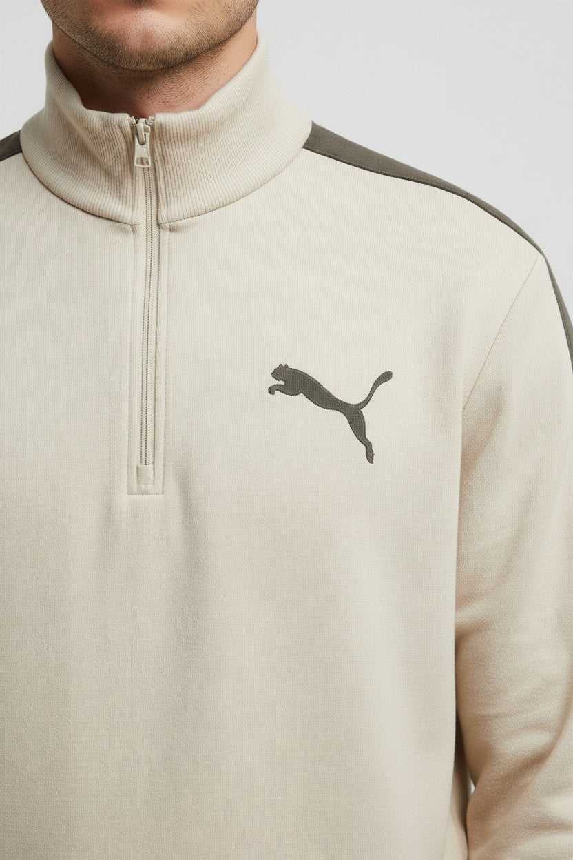 Puma Unisex Trainingsjacke Beige Schwarz Größe XL