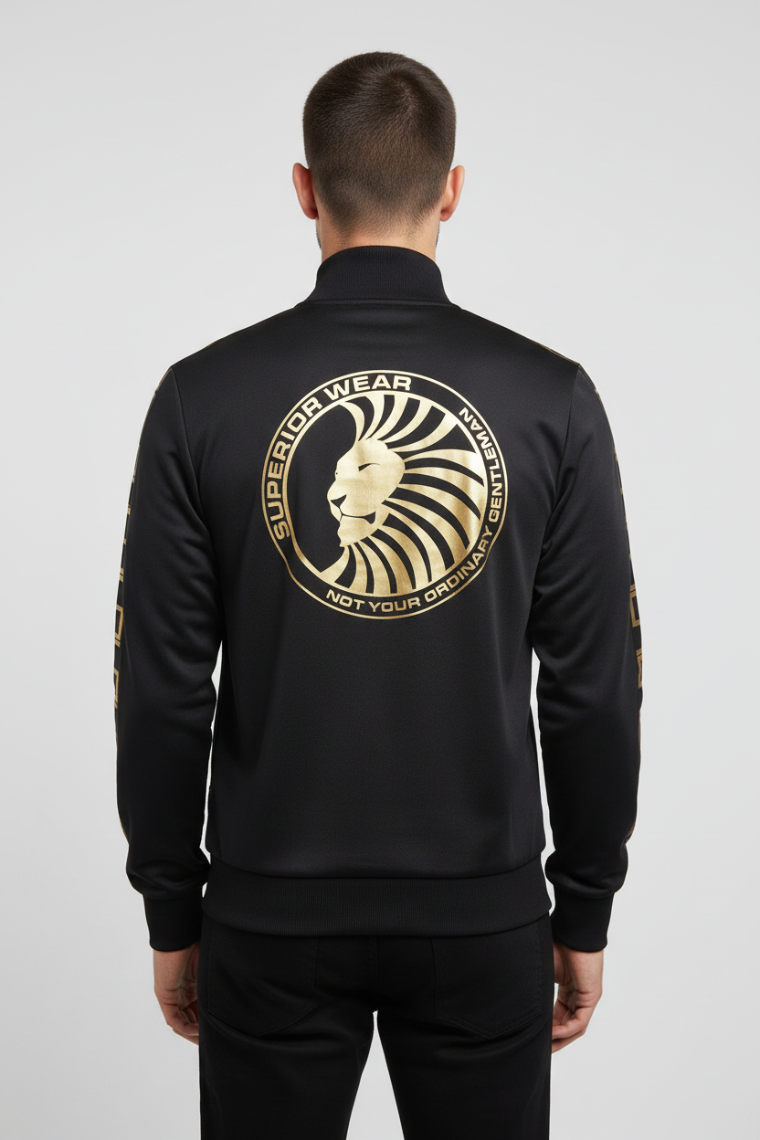 Superior Wear Herren Trainingsjacke Schwarz Größe S
