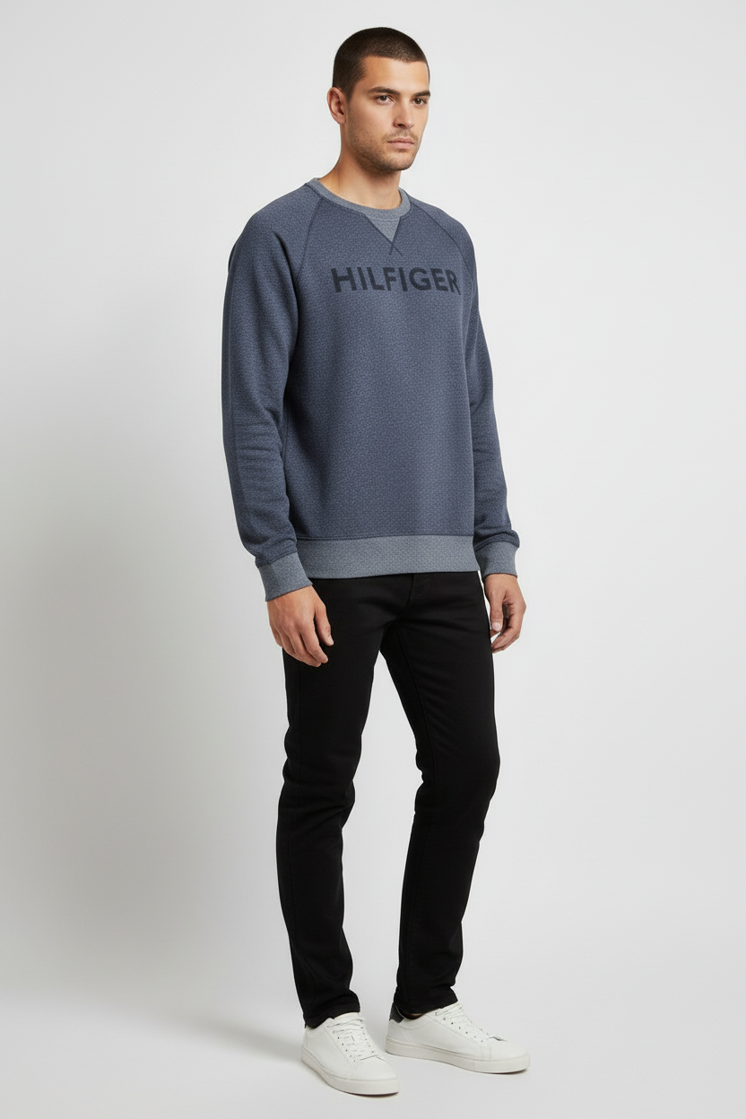 Tommy Hilfiger Herren Sweatshirt Blau Grau Größe L