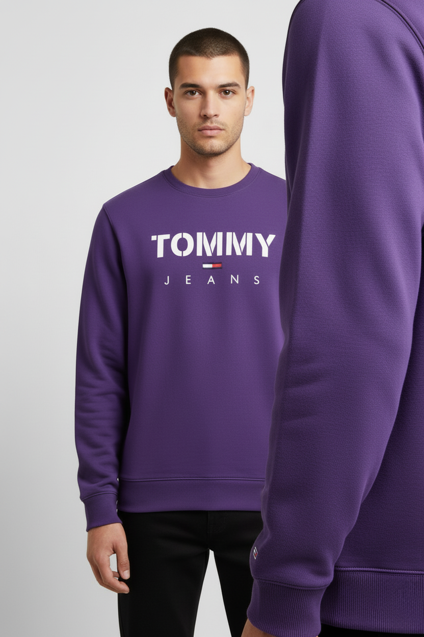 Tommy Hilfiger Jeans Herren Sweatshirt Lila Größe S