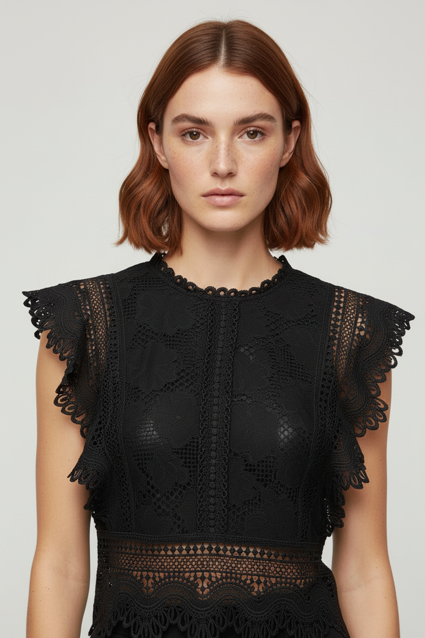 Azara Paris Damen Top Schwarz Größe M/L