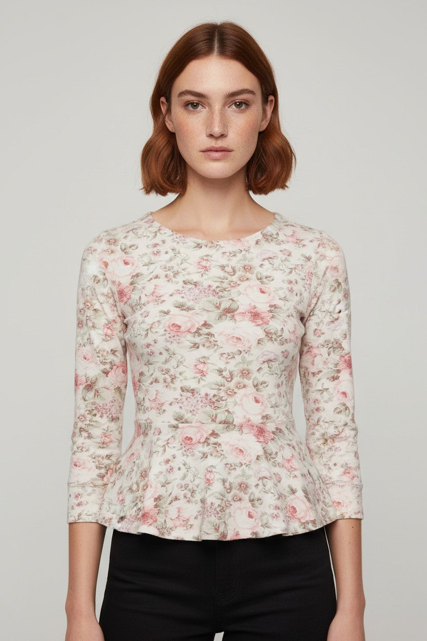 Bik Bok Damen Peplum Top Weiß Mehrfarbig Größe M