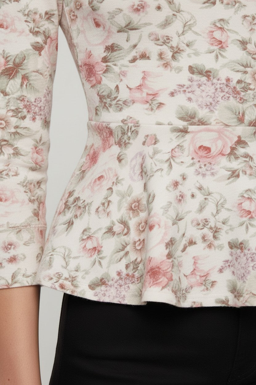Bik Bok Damen Peplum Top Weiß Mehrfarbig Größe M