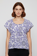 Boden Damen Top Blau Weiß Größe M