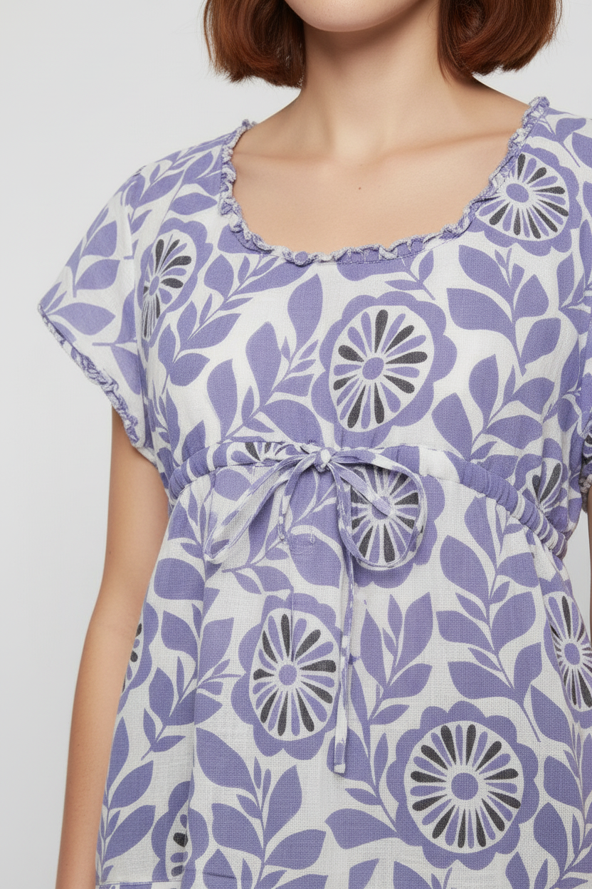 Boden Damen Top Blau Weiß Größe M