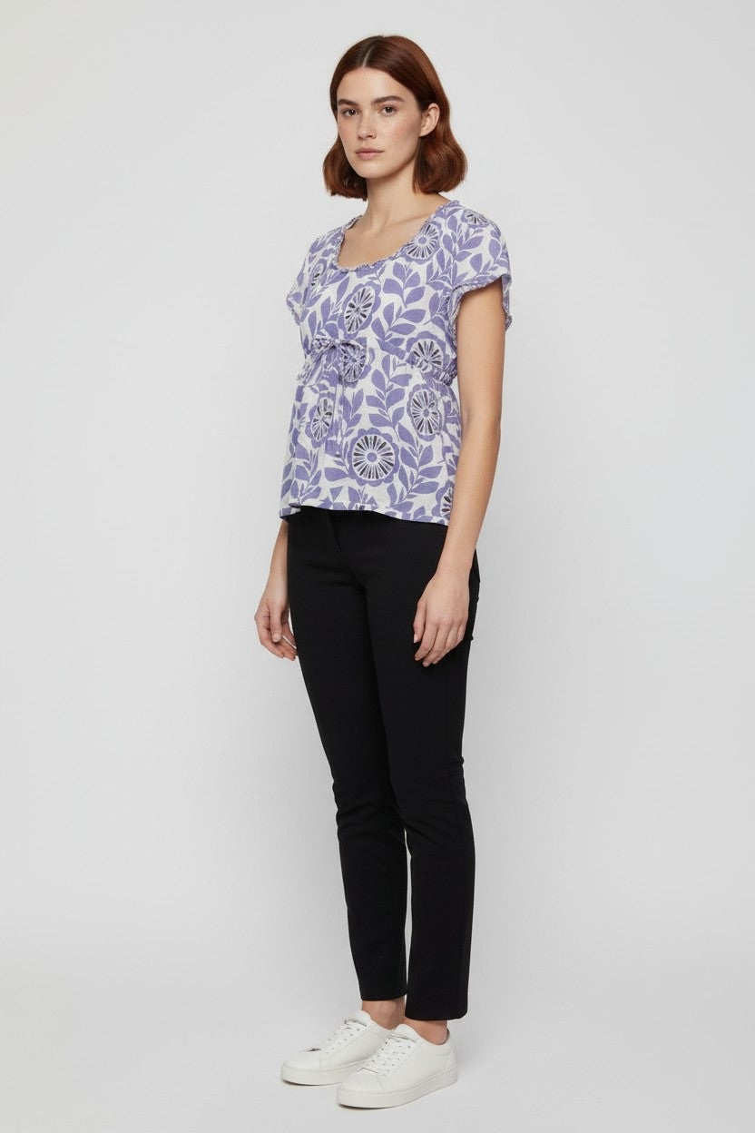 Boden Damen Top Blau Weiß Größe M