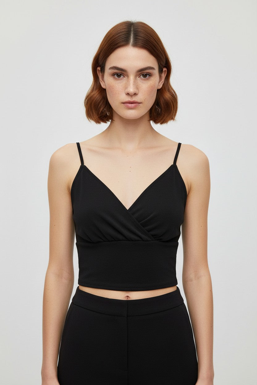 Cider Damen Crop Top Schwarz Größe 2XL