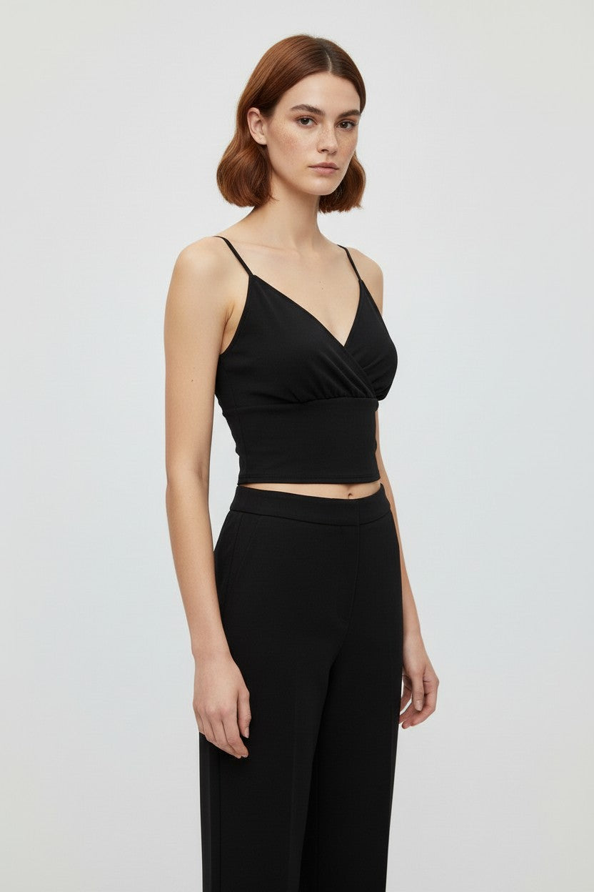 Cider Damen Crop Top Schwarz Größe 2XL