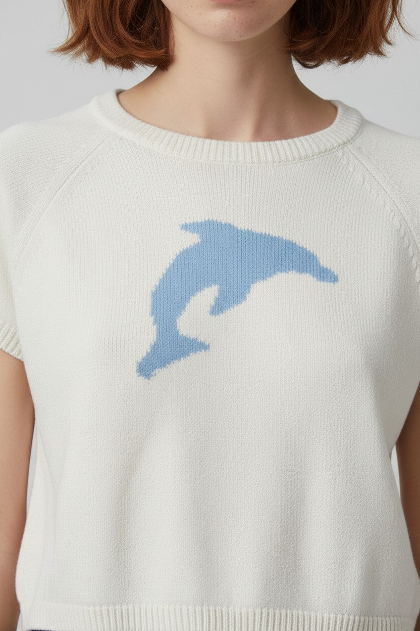 Cropp Damen Top Weiß Blau Größe XL