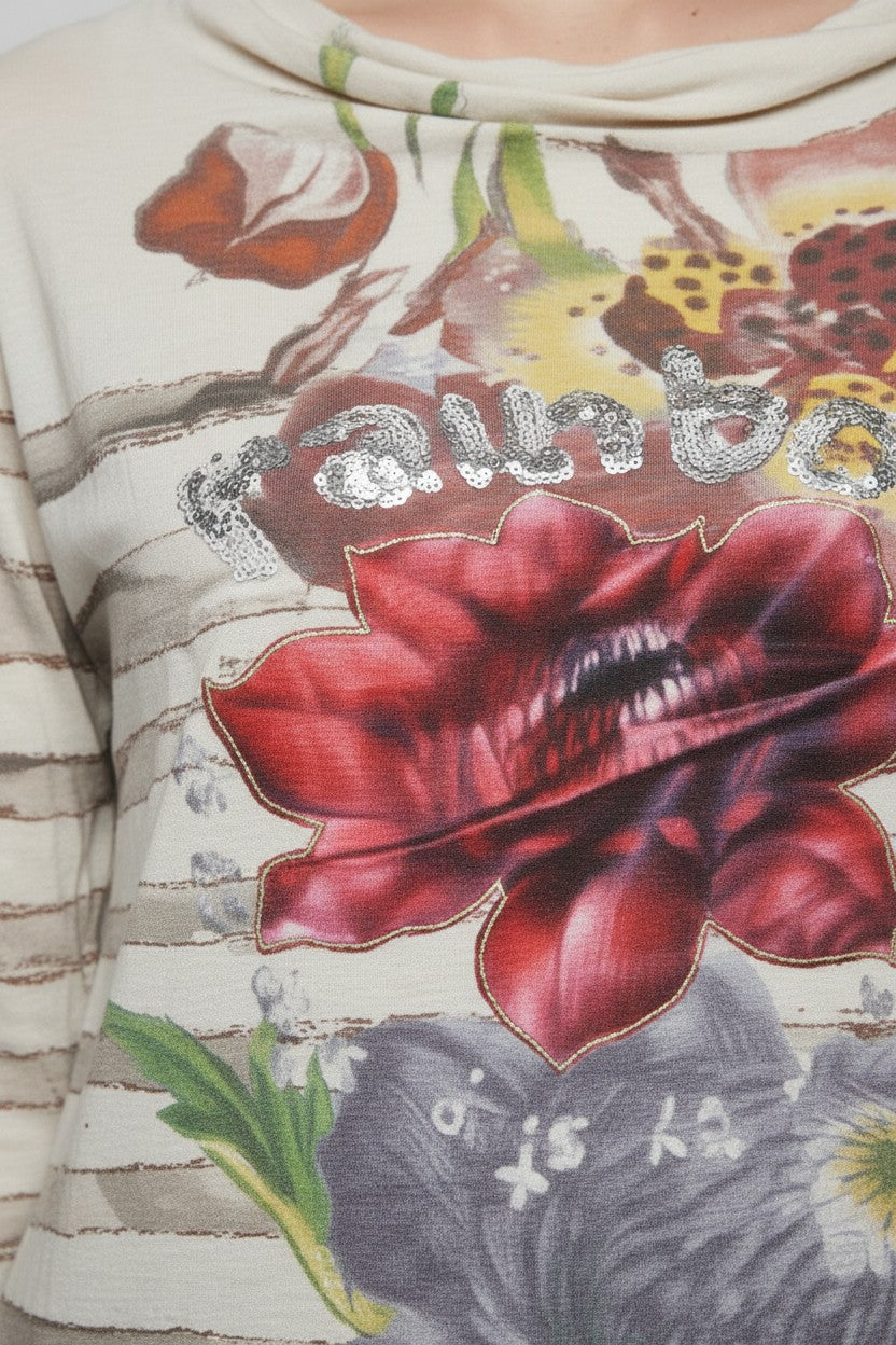 Desigual Damen Top Beige Mehrfarbig Größe XL