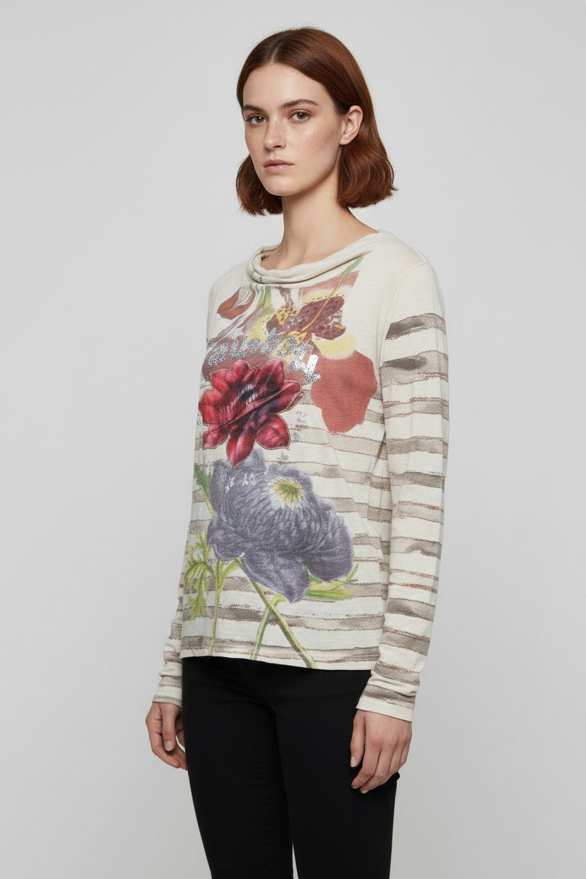 Desigual Damen Top Beige Mehrfarbig Größe XL