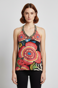 Desigual Damen Top Schwarz Mehrfarbig Größe S