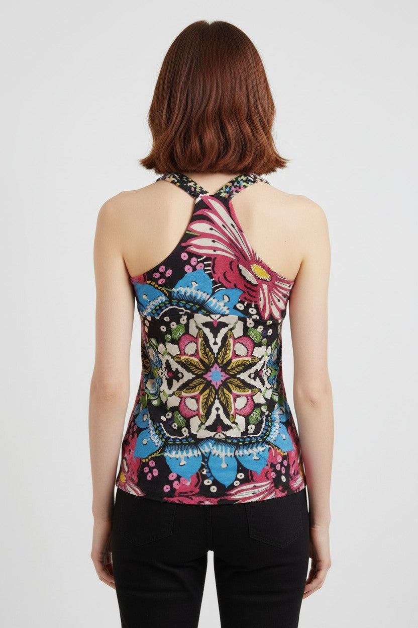 Desigual Damen Top Schwarz Mehrfarbig Größe S