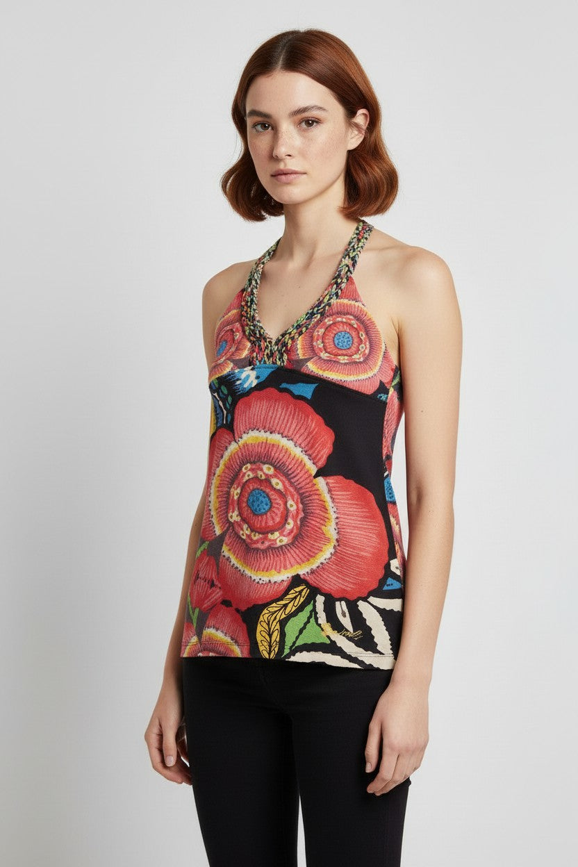 Desigual Damen Top Schwarz Mehrfarbig Größe S