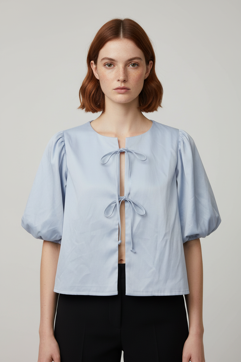 Gina Tricot Damen Top Blau Größe XL