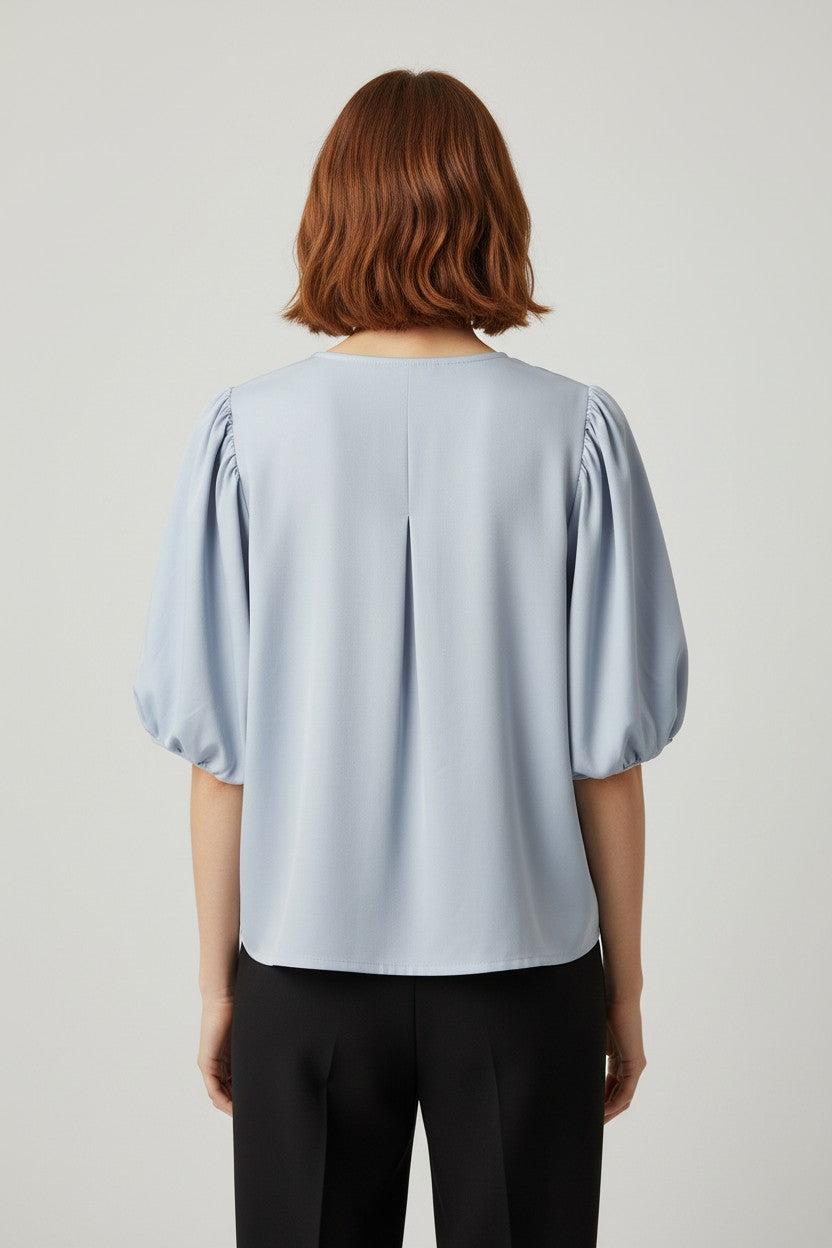 Gina Tricot Damen Top Blau Größe XL