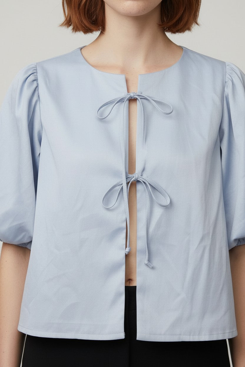Gina Tricot Damen Top Blau Größe XL