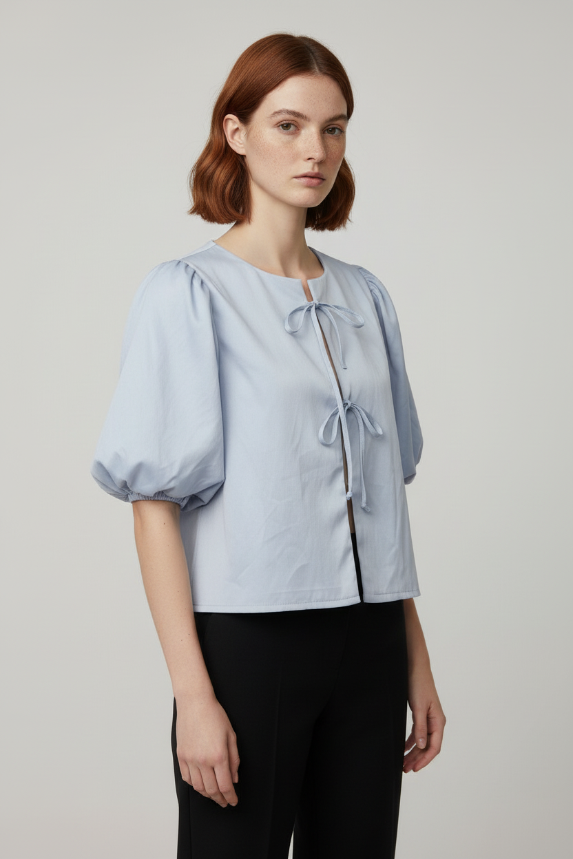 Gina Tricot Damen Top Blau Größe XL
