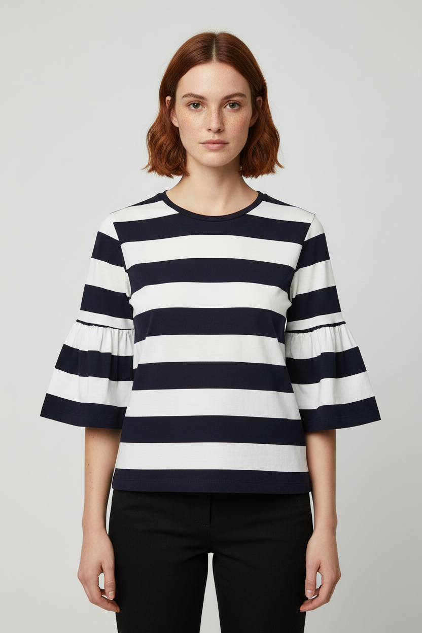 Lauren Ralph Lauren Damen Top Blau Weiß Größe XS
