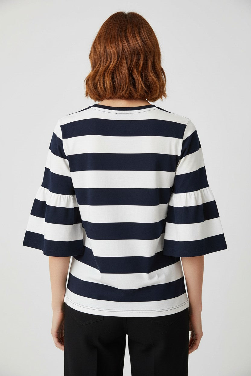 Lauren Ralph Lauren Damen Top Blau Weiß Größe XS