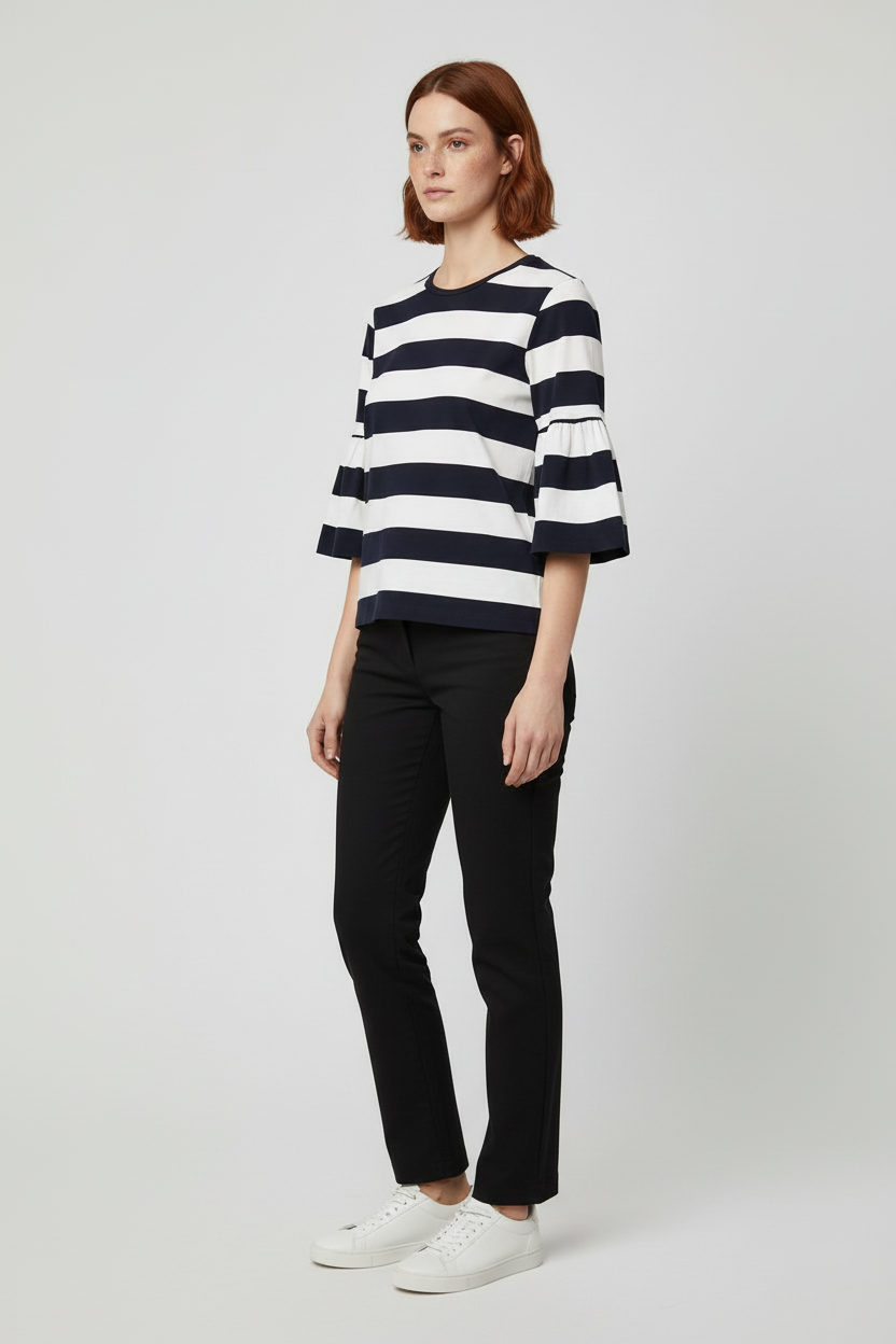 Lauren Ralph Lauren Damen Top Blau Weiß Größe XS