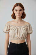 NLY Trend Damen Crop Top Beige Größe S