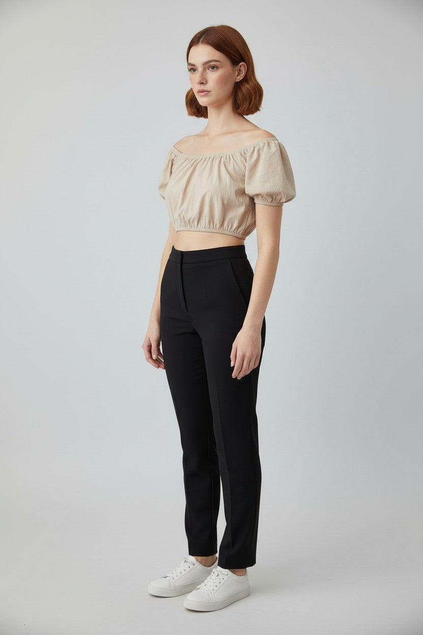 NLY Trend Damen Crop Top Beige Größe S