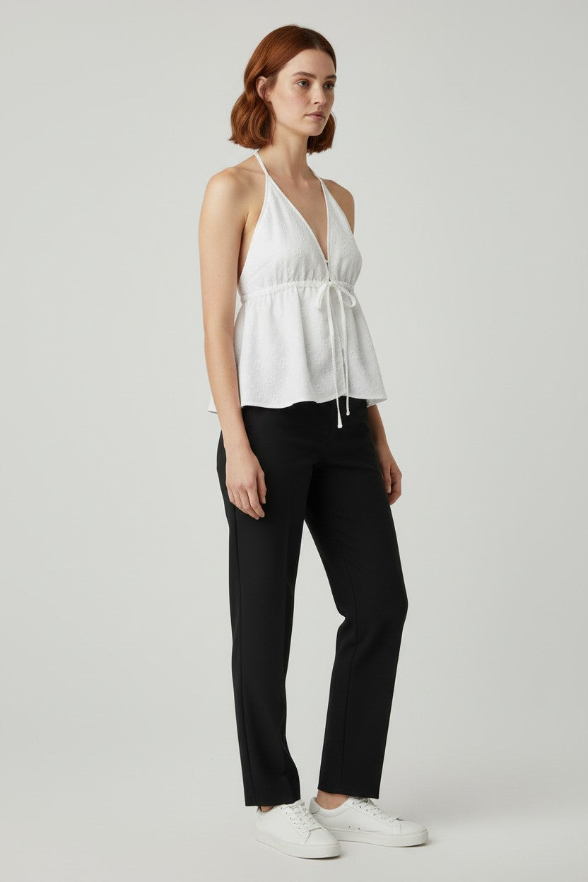 Shein Curve Damen Neckholder Top Weiß Größe 0XL