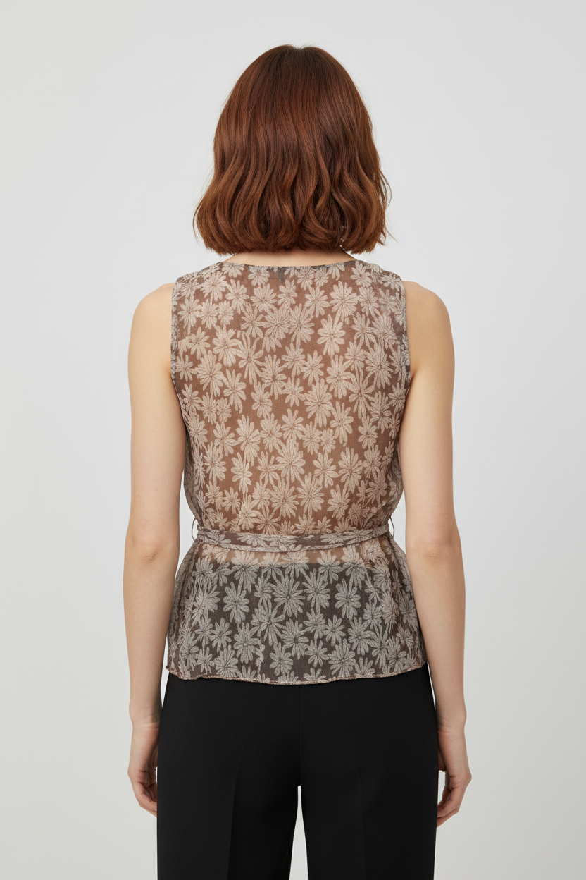 Silkwear Damen Top Beige Weiß Größe L